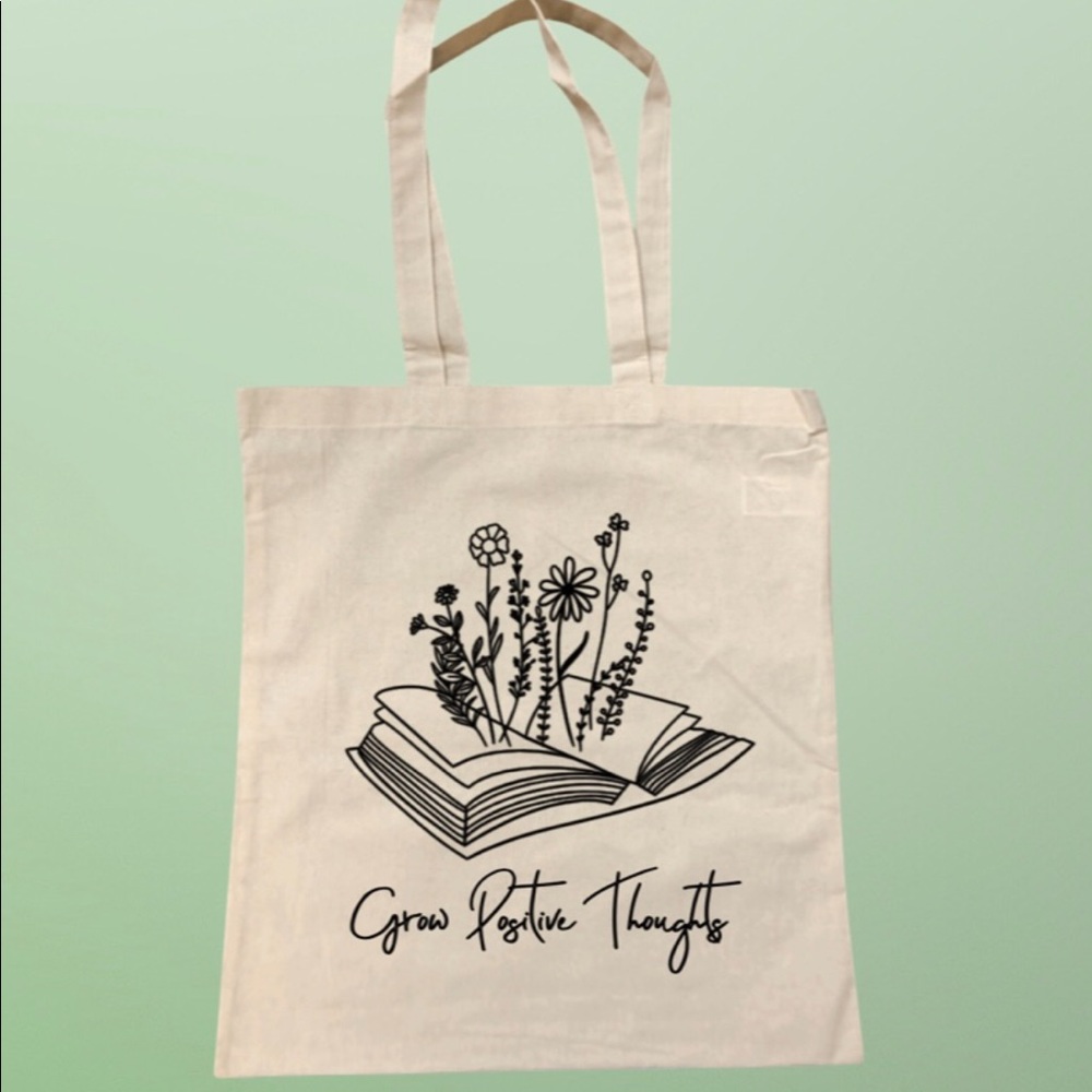 Cotton Tote Bag - Grow Positive Thoughts